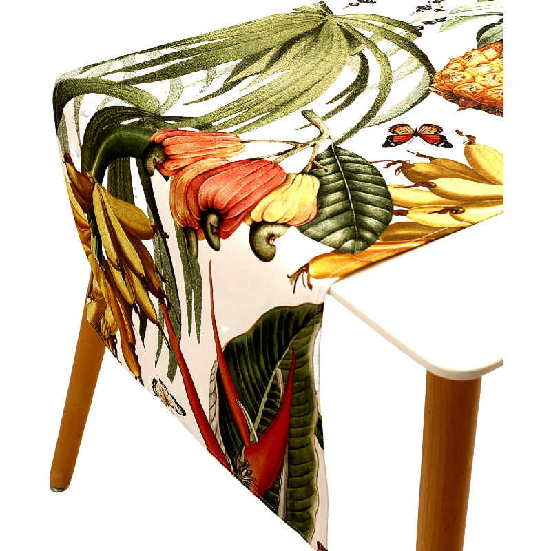 100% Cotton Tropicana Black Table Runner